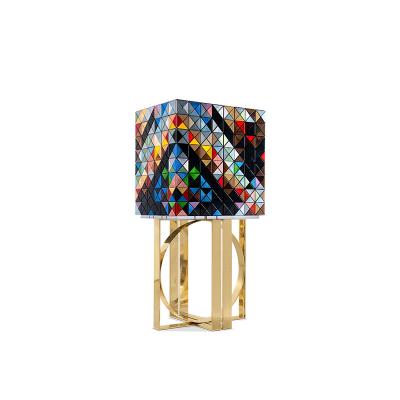 China Extendable Unique colorful tiles living room display high end gold stainless steel wine cabinet for sale