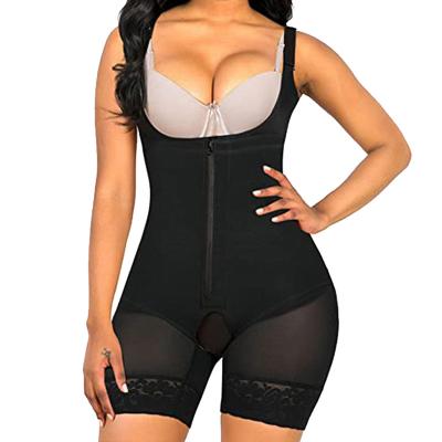 China Sexy Body Butt Lifter Waisted Lingerie Jumpsuits Tummy Control Zipper Bust Open Bodysuit Viable Fullbody Body Shapers for sale