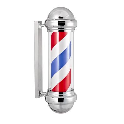 China Beaty Barber Shop Furniture Beauty Barber Shop Furniture LED Blue Stripes Barber Pole Open Sign Salon Pole Light Red White Barber Shop for sale