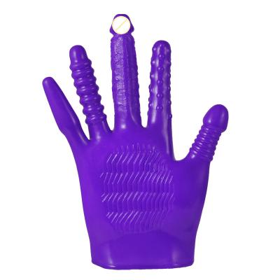 China Special Male PVC Stimulation Toys PVC Happy Massage Gloves Female Happy Sex Toys PVC Gloves for sale