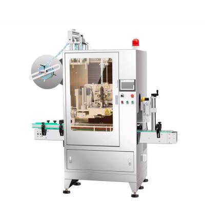 China Automatic Food Bottle Band Label Hot Shrink Sleeve Wrapping Labeling Machine for sale