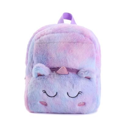 China Wholesale Waterproof Purple Cartoon Kids School Bags Cute Unicorn Plush Backpacks for sale