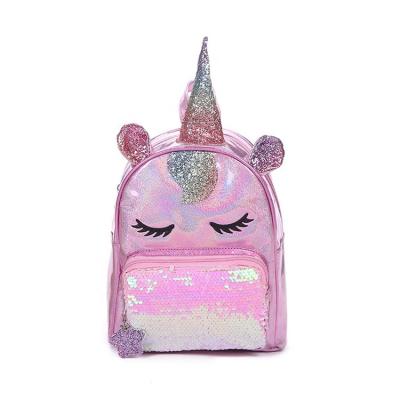 China New waterproof kawaii sequin unicorn kids backpack school bags for female student for sale