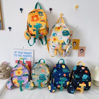 China Waterproof Fashion Cute Flower Printed Kindergarten Children School Bags For Girls Set for sale