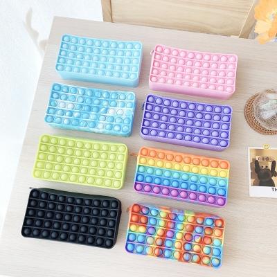 China Fashion clear silicone pencil case\comfortable creative bubble\durable school children gifts fidgety person for sale