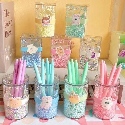 China 2021 New Cute Cartoon Cute Plastic Transparent Acrylic Pen Holder For Kids Girls for sale