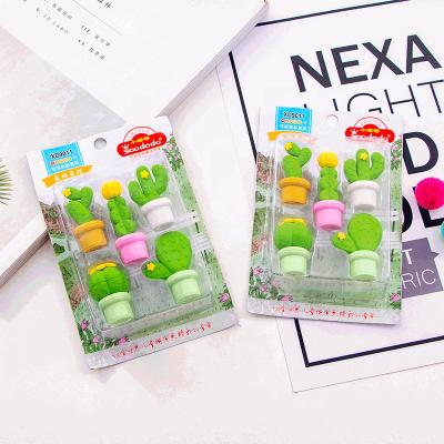 China 3D Assembly/Eco-friendly/Cute/Novelty/Manual/Creative Factory Promotion Novelty/Promotional/Custom Kids Gifts Shaped Cartoon Cactus Erasers for sale