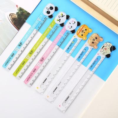 China Eco-friendly Cute Cartoon Plastic 15cm Ruler Stationery Supplies School Animal Shape for sale