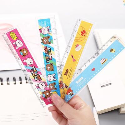 China Cheap Promotional Eco-friendly Stationery 15cm School Kids Cartoon Plastic Rulers for sale