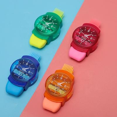 China Wholesale Cartoon 3 in 1 Multifunctional Creative Watch Shape Sharpener for Pencils for sale