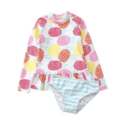 China Cute Children Girls Swimwear Pineapple Pattern Breathable Custom Beach Swimwear for sale