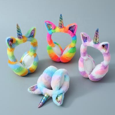 China Cute Cartoon Unicorn Ear Muffs Winter Earmuff Warmer Wholesale Plush Ear Muffs for sale