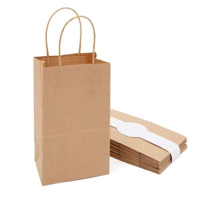 China Custom Logo Size Bread Candy Packaging Materials China Manufacturer Recycled Multicolor Paper Bag With Handle for sale