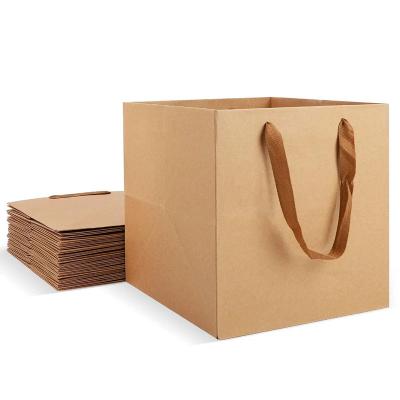 China Recycled Materials Wholesale Reusable Sturdy Heavy Duty Shopping Bags Bulk Retail Shop Business Wedding Favor Grocery Kraft Paper Bag for sale