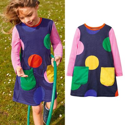 China Breathable Spring Summer Clothing Long Sleeve Printed O-Neck Dress Design For Baby Girl for sale