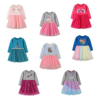 China Wholesale New Design Breathable Long Sleeve Princess Dress Yarn Skirt Baby Dress Girls for sale