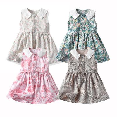 China Breathable Infant Sleeveless Dresses Design 6 Months To 6 Years Old Babies Summer Floral Dress for sale