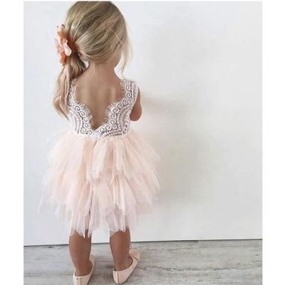 China Breathable Summer Birthday Party Kids Baby Girl Clothing Backless Wedding Dress for sale