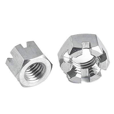 China Heavy Industry OEM ODM Hex Slotted Castle Nut M5 Stainless Steel Hex Slotted Ss304 for sale