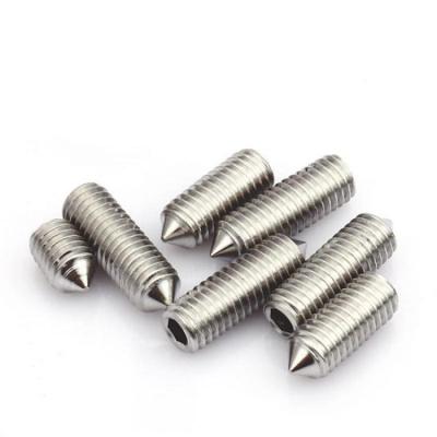 China Stainless Steel M2.6x0.45mm Pan A2 Mini Micro Cone Point Grub Screws Hex Socket Set Screw DIN914 for sale