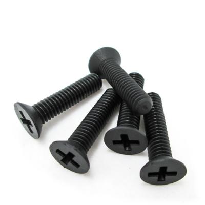 China M2 M3 M4 M6 M8 Black Steel Pan Screw Drywall Cross Flat Head Machine Screws for sale