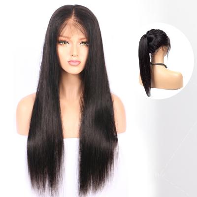 China 9A 24Inch HD Long Straight Brazilian Hair Full Lace Human Hair Wig for sale