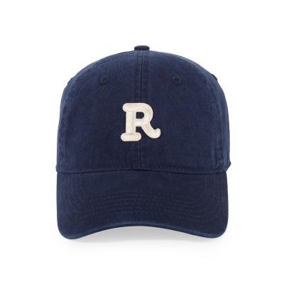 China COMMON Wholesale Three-dimensional embroidered dad hat Navy Blue Alphabet baseball cap for sale