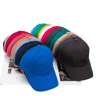 China Wholesale 6 Colors COMMON Panel Custom Candy Colors Adjustable Metal Buckle 100%Cotton Baseball Cap Custom Embroidery Logo Dad Hat for sale