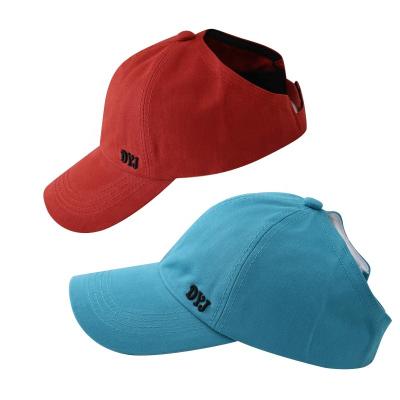China Women Summer Cotton Letter Embroidery Ponytail Baseball Caps Solid Color COMMON Trucker Hats For Girl Logo Back Open Sun Hat Custom Made for sale