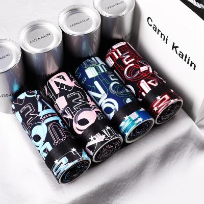 China Wholesale High Quality Canned 4 Packs Nylon Men Boxers Shorts Fashion Mid-Rise Panties Ice Silk Boxer Briefs à venda