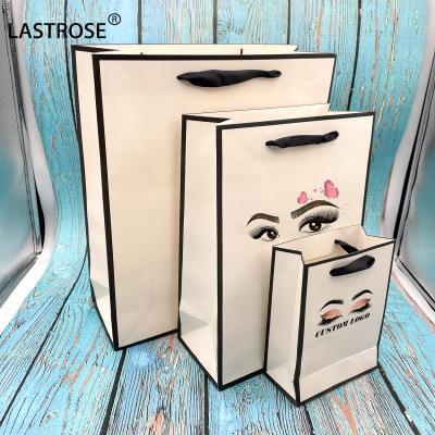 China Custom Logo Thick Lashes Wholesale Gift Bag Handbag Paper Eyelash Bag Private Label Packaging Silk Plastic Bags For Eyelashes for sale