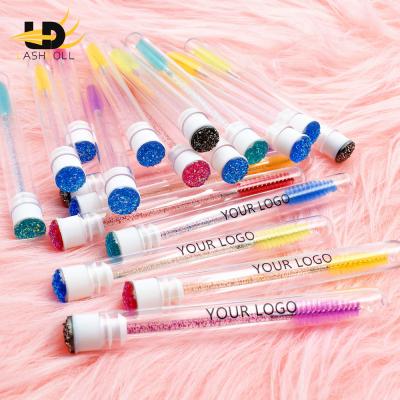 China Hot Selling Disposable Magic Wand Eyelash Mascara Eyelash Brush Colorful Crystal Glitter Tube Brush For Lashes for sale