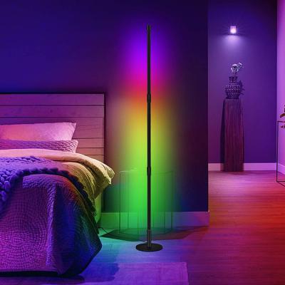 China Multicolor Living Room 140cm Nordic Modern Standing Remote Control RGB Color Changing Led Stand Tripod Corner Floor Lamp For Drop Shipping for sale