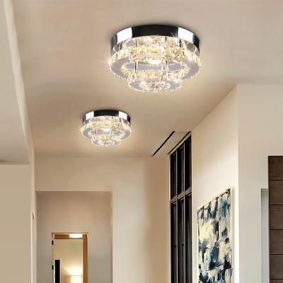 China Modern Personality Chandelier LED Outdoor Mounted Simple Crystal Ceiling Light Mini Ceiling Lamp Included Round 2 Layers for sale