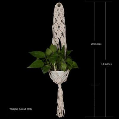 China Europe Handmade Macrame Plant Hanger Planter Basket Set Cotton Rope Flower Pot Holder Indoor Outdoor Hanging Boho Home Decor for sale