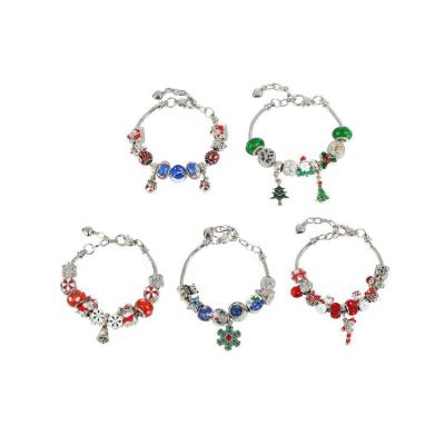 China Europe New Santa Claus Crystal Beaded Bracelet Gift for Girl Lady Christmas Party Valentine Day Gift Birthday for Women DIY Jewelry for sale