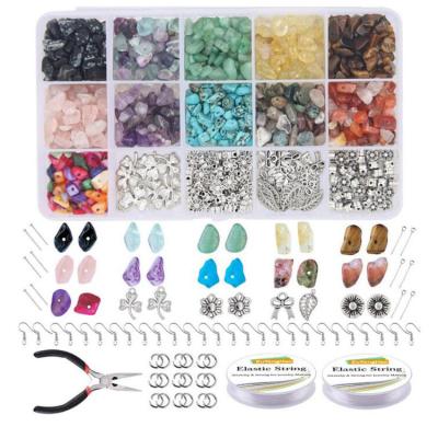 China Wholesale Natural Europe Chip Stone Beads Earring Jewelry Craft Kit Making Supplies Charms For DIY Wedding Party Favors Pendant Craft for sale