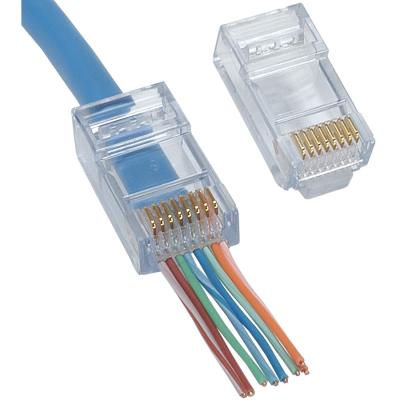 China Network Through Hole RJ45 Connector Plug In UTP RJ45 Gateway Through Cat5e / Cat6 Connector for sale