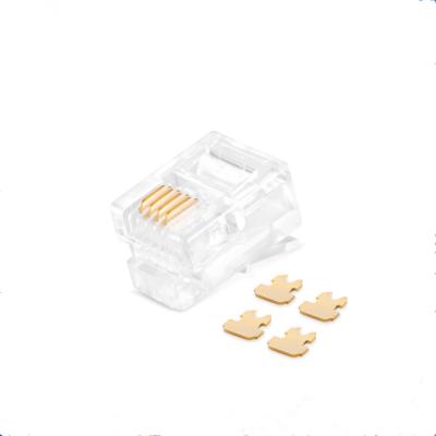 China Telephone RJ11 Connector 6P4C RJ11 Modular Jack For Telephone Cable for sale