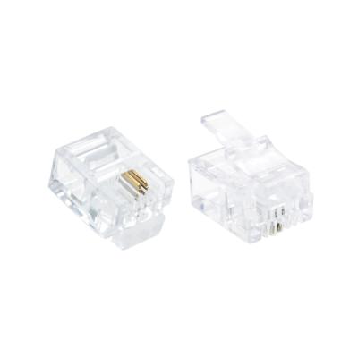 China RJ11 6P2C Telephone Plug Telephone Cord RJ11 Crystal Head CAT3 RJ11 Connectors Jacks for sale