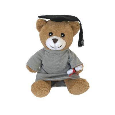 China Decoration; Game ; Present ; Promotion Customized 20CM 8 Inch Plush Stuffed Graduation Brown Teddy Bear With Hoodie T-shirt Toy Loose for sale