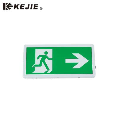 China Height Lumen Output Kejie Double Side Rechargeable Led Emergency Exit Sign With Battery Holder for sale