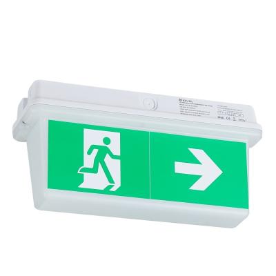 China Emergency Light KEJIE Rechargeable Led Exit Sign Battery Operated Emergency Exit Lights Combo Exit Sign with Battery Holder for sale