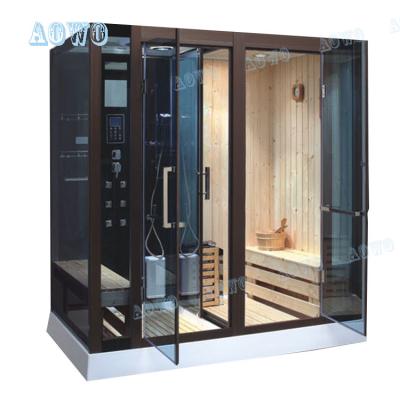 China Sauna with steam shower/steam sauna\outdoor steam and shower steam sauna room cabin with yakozzi dry shower sauna room sauna saturated steam hammam cabin 8004 for sale