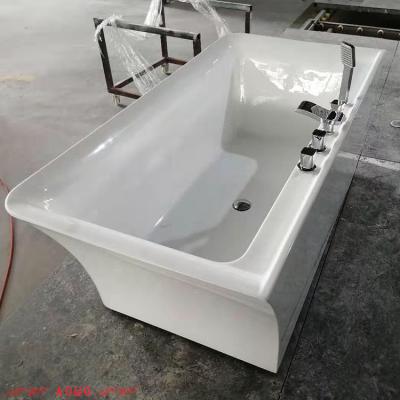 China Jakuzi Bathtub Sales Space Large Bathroom Design Hot Classic Rectangular Acrylic Solid Outdoor Bathtub Freestanding Soak Tub For Adults for sale