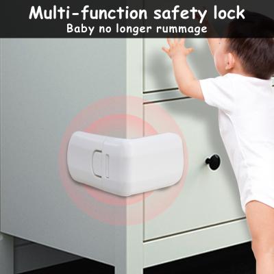 China Cabinet Doors Baby Safety Drawer Lock Protection ABS Child Proof Corner Lock for sale