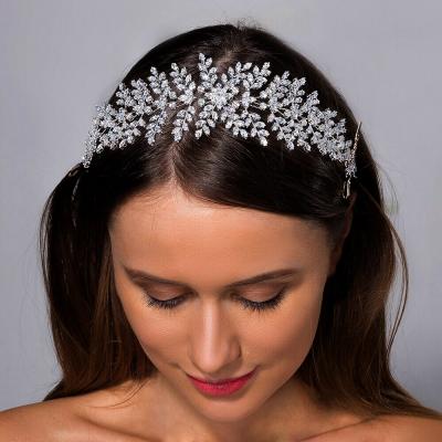 China Soft Headband Tiara Hair Jewelry Accessories Luxury Handmade Zircon Bridal Wedding Hairpieces for sale