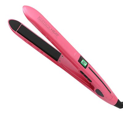 China Multifunction Digital Display Temperature Control LCD Display Fashion Hair Straightener Komex Saga Hair Curler Straightener Hair Flat Iron for sale