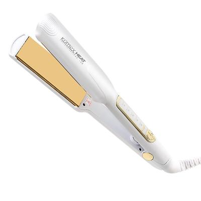 China Komex Saga Hair Straightener Fashion Multifunction LED Light Temperature Control Hair Curler Straightener Hair Flat Iron With Keratin Ceramic Plate for sale