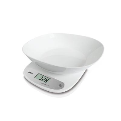 China Portable Lightweight Plastic Digital Food Kitchen Scale Digitl 5kg Food Kitchen Scale With Removable Large Bowl for sale